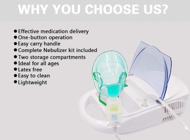 TEVEIK Nebulizer εμβόλων εργοστασίων 11 έτους ιατρική ενήλικη/παιδιατρική φορητή μηχανή με τη μάσκα οξυγόνου