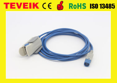 Spo2 ιατρικό καλώδιο/ενήλικος αισθητήρας συνδετήρων Spo2 δάχτυλων με το συνδετήρα 8pin, ISO13485