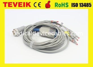 Καλώδιο καλωδίων EKG μολύβδου IEC 10 καρφιτσών AHA DB 15 Kenz για ECG 108/110/1203,1205