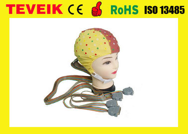 Επαναχρησιμοποιήσιμο EEG Machine128 οδηγεί το κίτρινο κρανίο ΚΑΠ με το ηλεκτρόδιο κασσίτερου, πρότυπα EEG CFDA