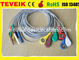 Ιατρικοί 7 μόλυβδοι DIN 1,5 Holter ECG Leadwire τιμών εργοστασίων Teveik για το υπομονετικό όργανο ελέγχου