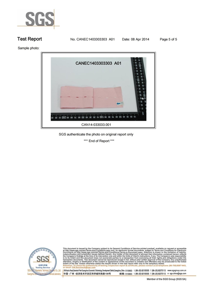Πιστοποιημένη ISO M2208A μίας χρήσης CTG ζώνη CE με Buttonhole/εμβρυϊκή ζώνη οργάνων ελέγχου με το πλάτος 5 60mm