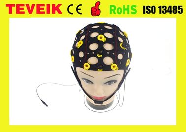 Μαύρο ηλεκτρόδιο ΚΑΠ, 20 μόλυβδοι ηλεκτροδίων EEG κασσίτερου που χωρίζει το καπέλο EEG