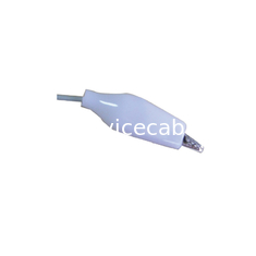 Άσπρο μήκος συνήθειας υποδοχών κάλυψης DIN1.5 καλωδίων Eeg ηλεκτροδίων συνδετήρων κροκοδείλων νοσοκομείων