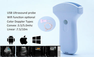 Φορητός έλεγχος ιατρικό Doppler υπερήχου USB κυρτός ασύρματος 3.5-5 MHZ για Adroid